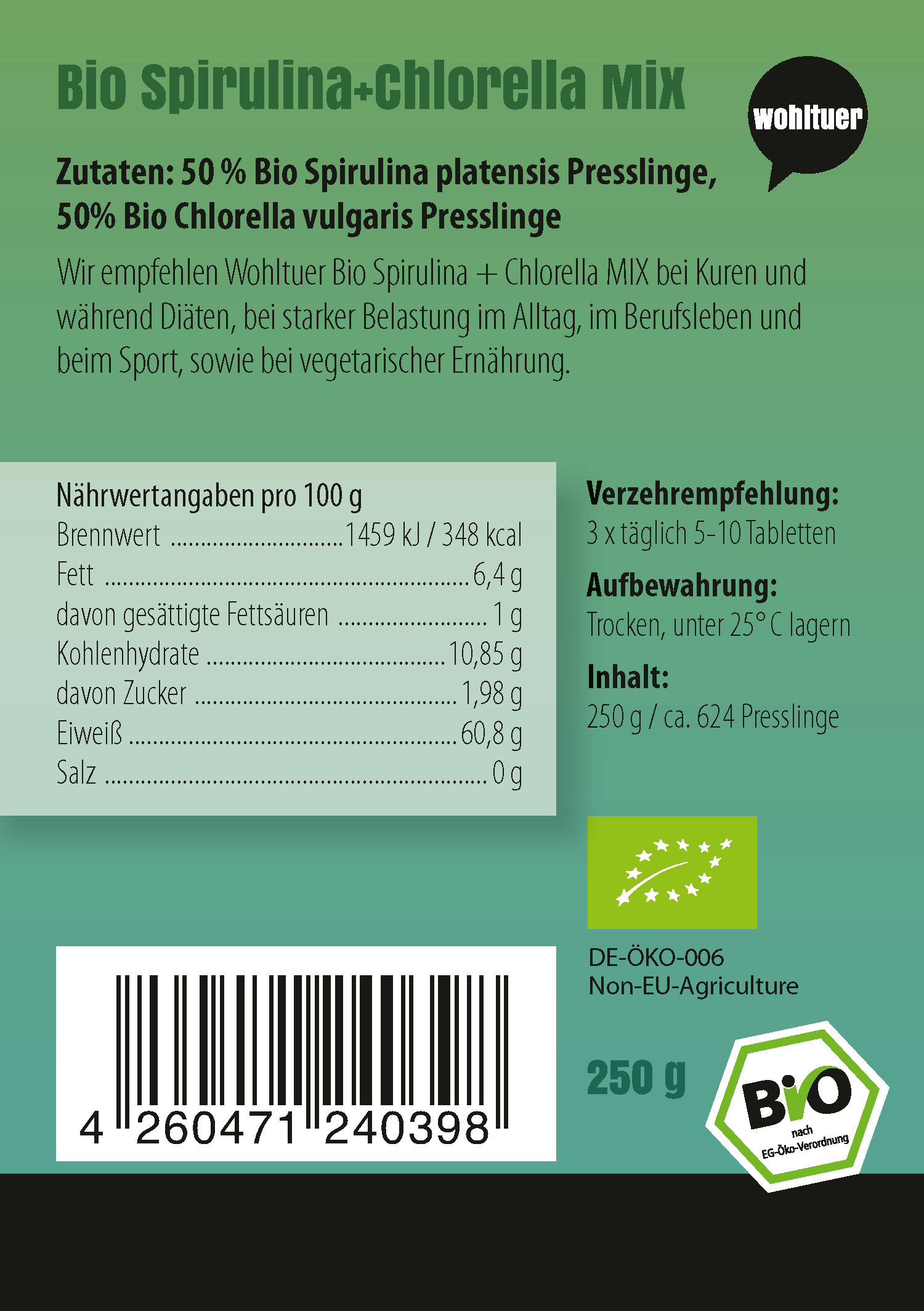 Bio Spirulina-Chlorella Mix 250g