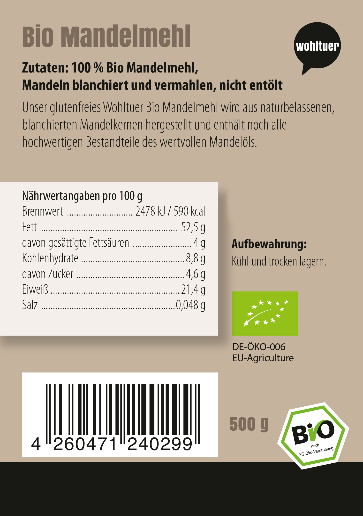 Bio Mandelmehl 500g