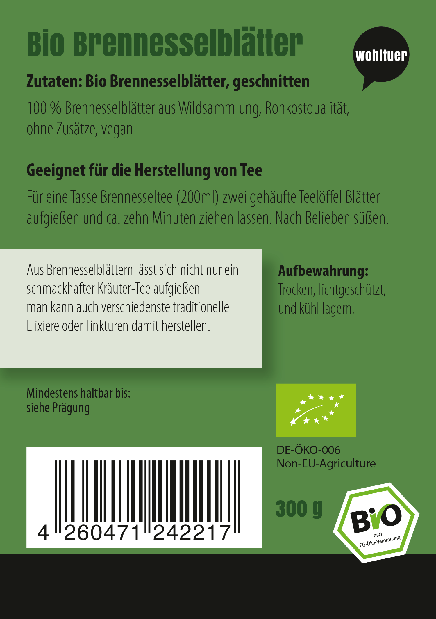 Bio Brennnesselblätter 300g