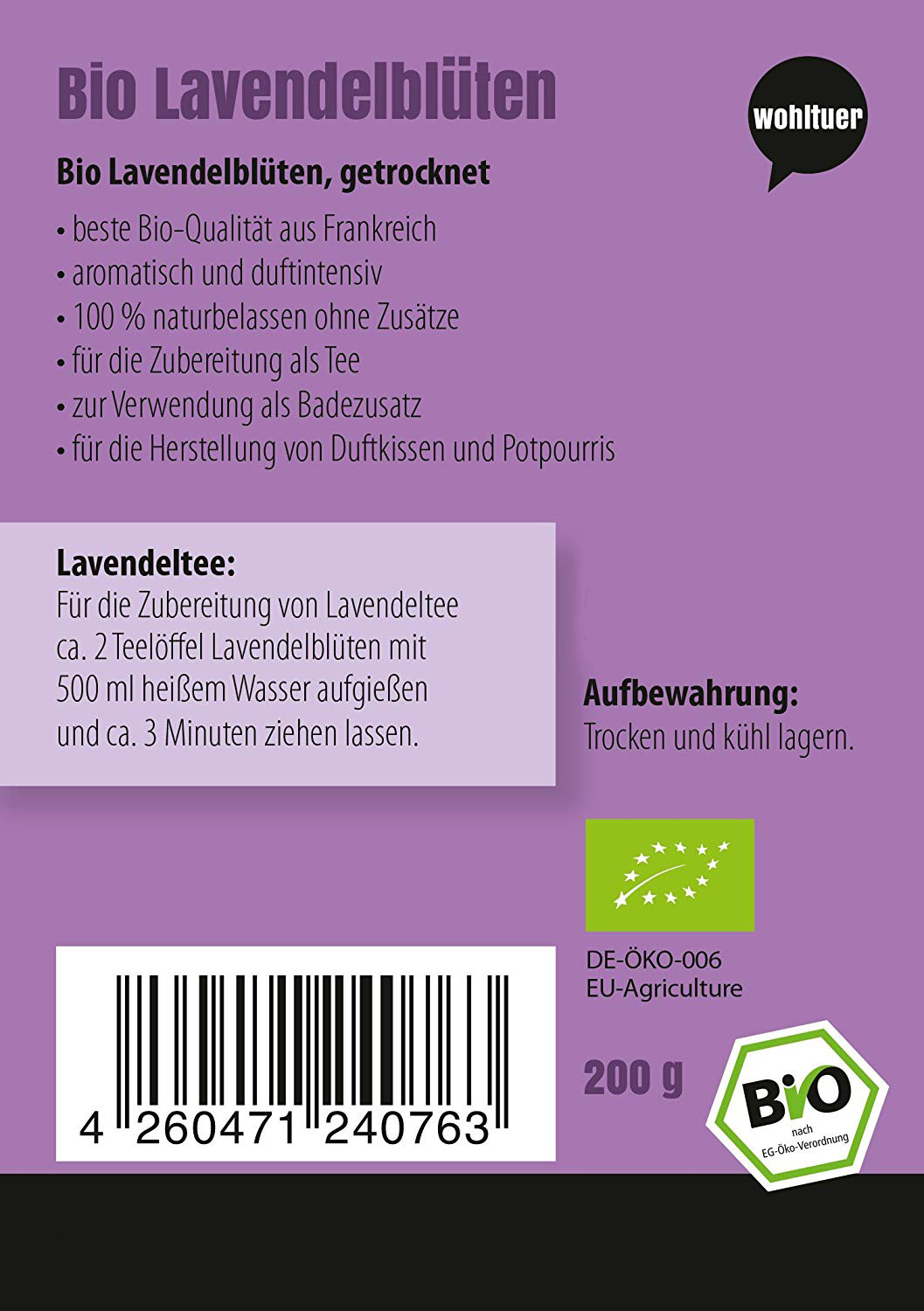 Bio Lavendelblüten 200g